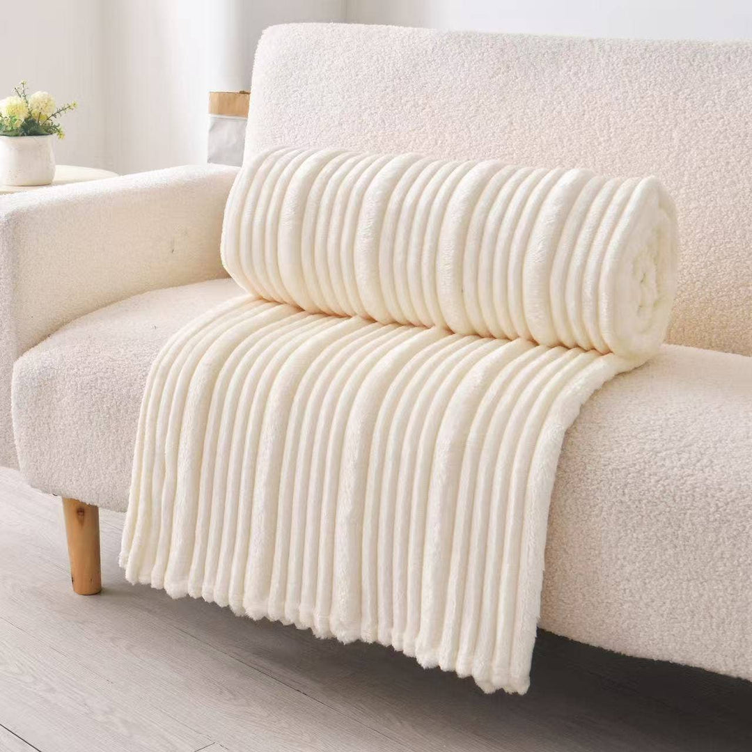 Plush Throw – Ultra Soft Ribbed Blanket Texture - Premium blankets from FLUFFERY - Just $37.50! Shop now at Pat's Monograms