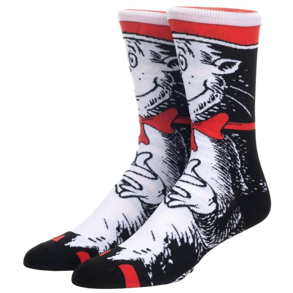 Dr Seuss Cat in the Hat 360 Character Crew Socks - Premium socks from Bioworld Merchandising - Just $9.95! Shop now at Pat's Monograms