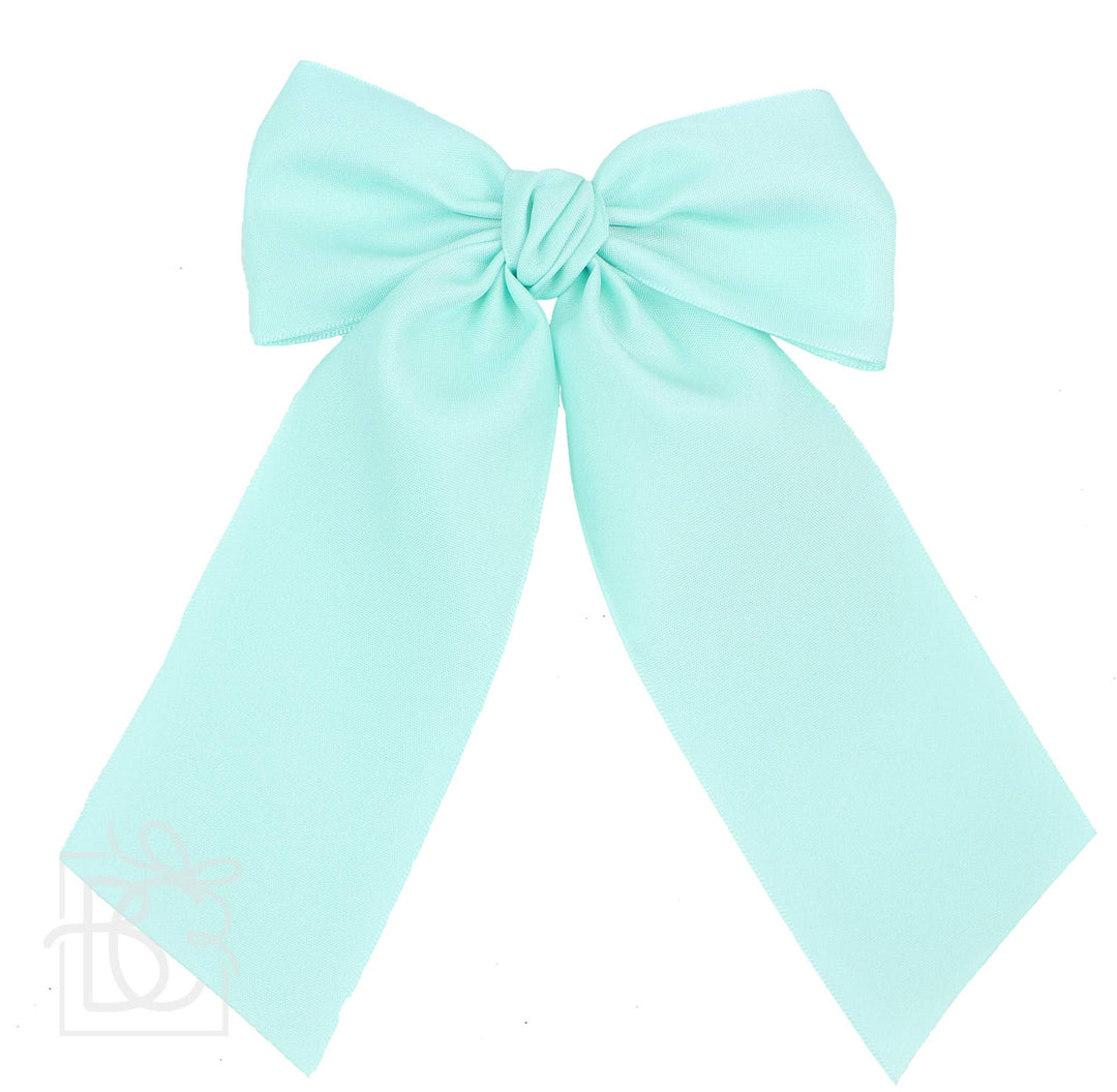 Matte Satin Longtail Hair Bow with Euro Knot - Premium Hairbows from Beyond Creations, LLC - Just $19.95! Shop now at Pat's Monograms