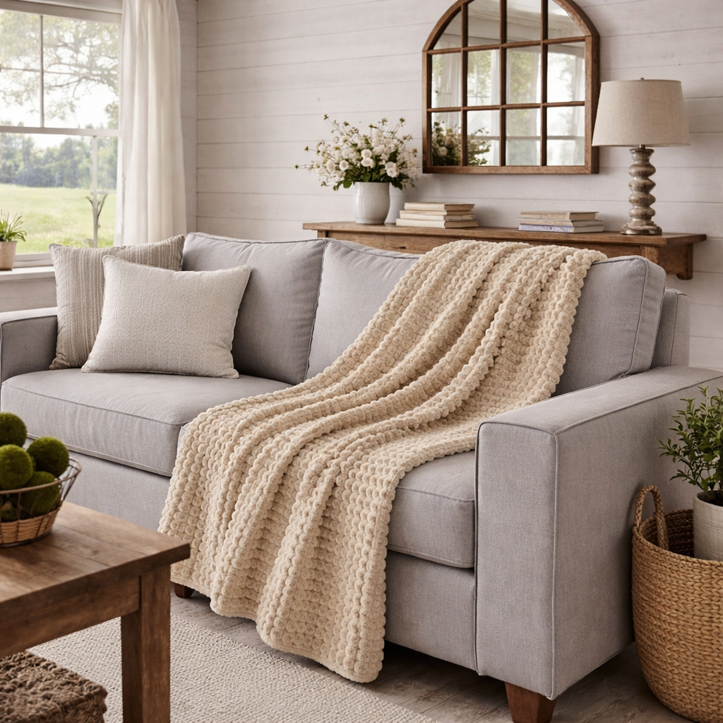 Textured Waffle Large Throw Blanket - 60"x80" - Premium blanket from Fennco Styles - Just $38! Shop now at Pat's Monograms
