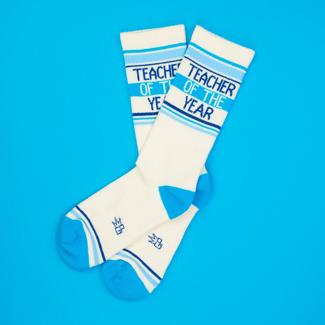 Teacher Of The Year Gym Crew Socks - Premium Socks from Gumball Poodle - Just $12.95! Shop now at Pat's Monograms