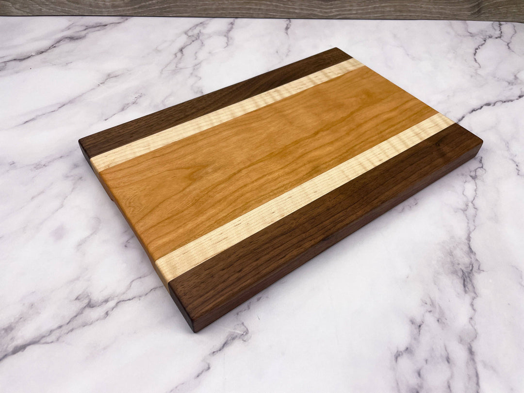 Small Luxury Cutting Board - Cherry, Walnut, Curly Maple - Premium Hardwood Cutting Board from 609 Wood Design - Just $54.95! Shop now at Pat's Monograms