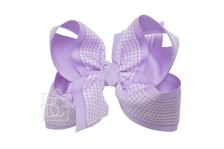 LAYERED GINGHAM/GROSGRAIN BOW ON CLIP - Premium Hair Bows from Beyond Creations, LLC - Just $11.95! Shop now at Pat's Monograms