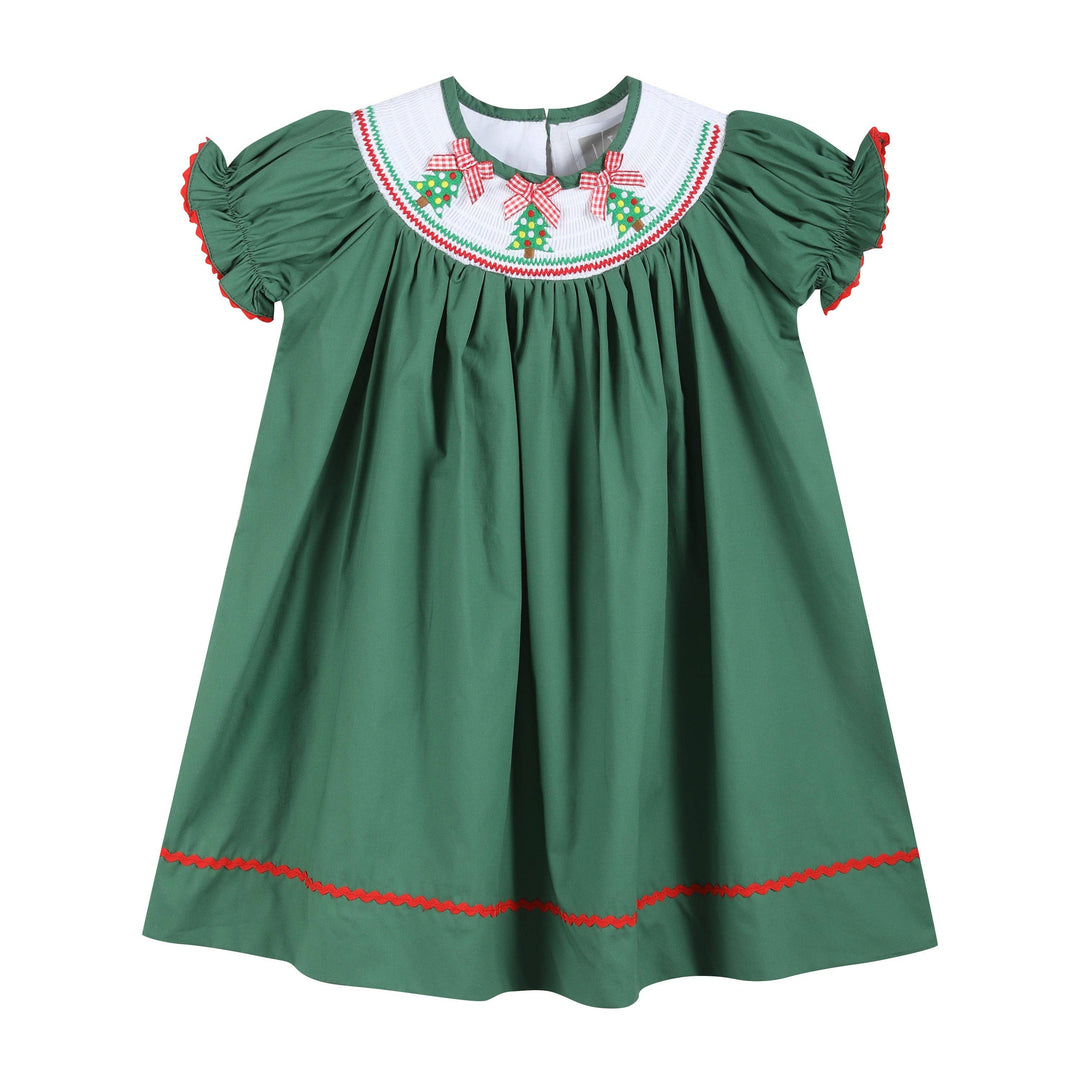 Green Christmas Tree Smocked Bishop Dress - Premium Baby & Toddler Dresses from Lil Cactus - Just $38.95! Shop now at Pat's Monograms