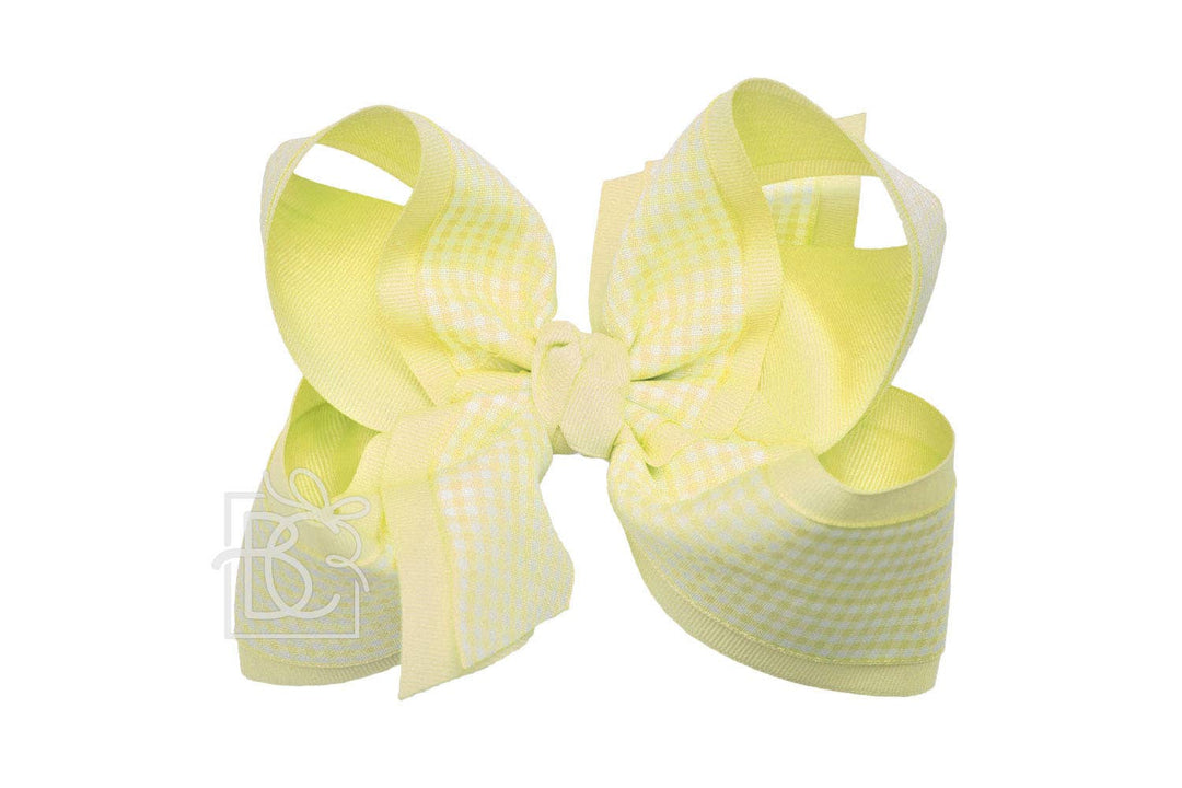 LAYERED GINGHAM/GROSGRAIN BOW ON CLIP - Premium Hair Bows from Beyond Creations, LLC - Just $11.95! Shop now at Pat's Monograms