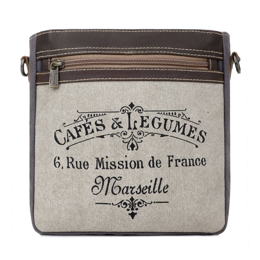 Canvas & Leather Women Crossbody - Silver/Davy's Gray - Premium  from Sixtease Bags USA - Just $34.95! Shop now at Pat's Monograms
