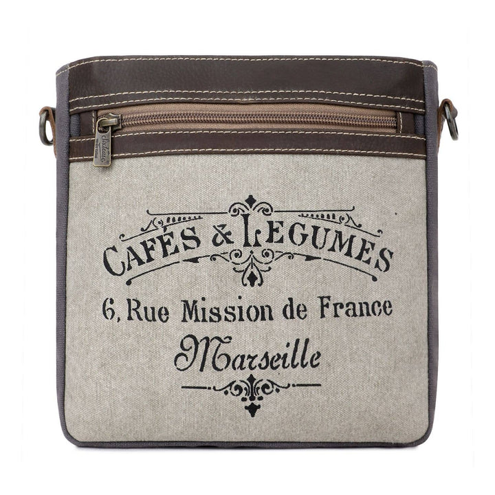 Canvas & Leather Women Crossbody - Silver/Davy's Gray - Premium  from Sixtease Bags USA - Just $34.95! Shop now at Pat's Monograms