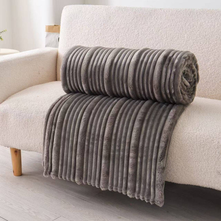 Plush Throw – Ultra Soft Ribbed Blanket Texture - Premium blankets from FLUFFERY - Just $37.50! Shop now at Pat's Monograms