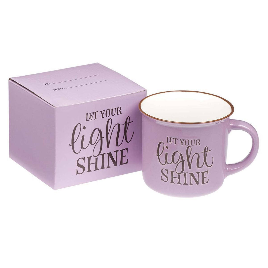 Let Your Light Shine Lavender Camp-style Coffee Mug - Matthe - Premium  from Christian Art Gifts - Just $12.95! Shop now at Pat's Monograms