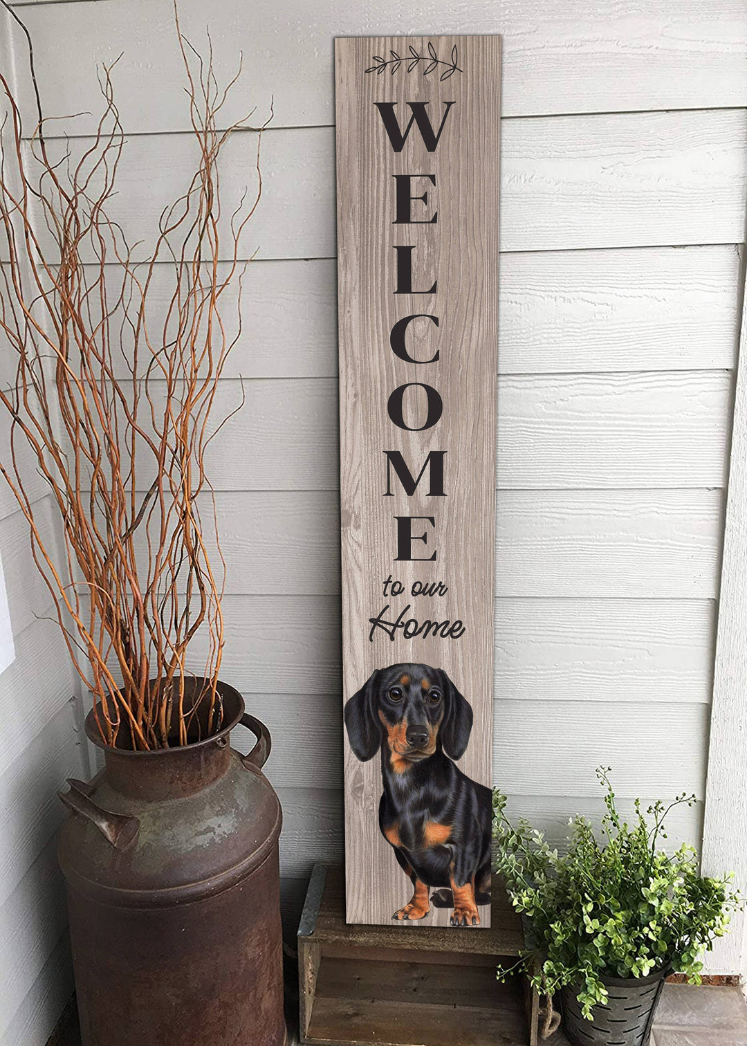 Dachshund, black Welcome sign - Premium  from E&S Pets - Just $39.99! Shop now at Pat's Monograms