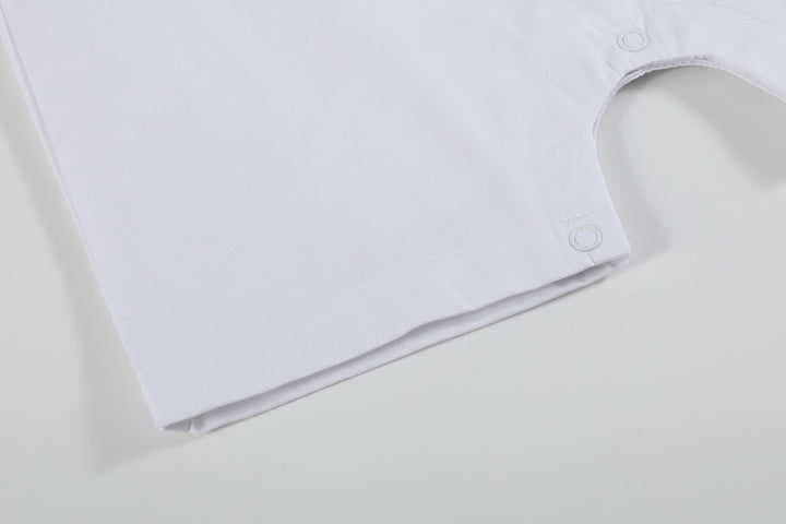 White and Blue Holy Crosses Smocked Overalls - Premium Baby & Toddler Outfits from Lil Cactus - Just $38.95! Shop now at Pat's Monograms