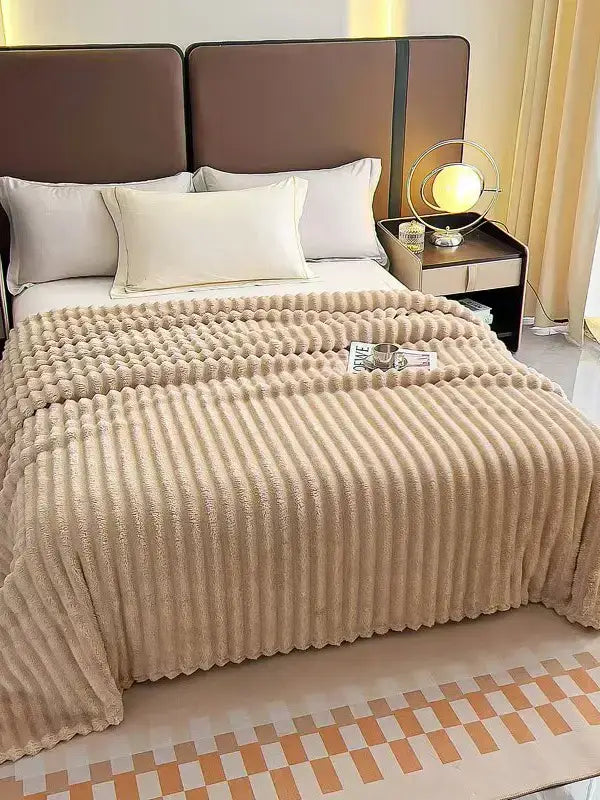 Ultra Soft Ribbed Blanket - Plush Flannel Throw - Premium blankets from FLUFFERY - Just $21.95! Shop now at Pat's Monograms