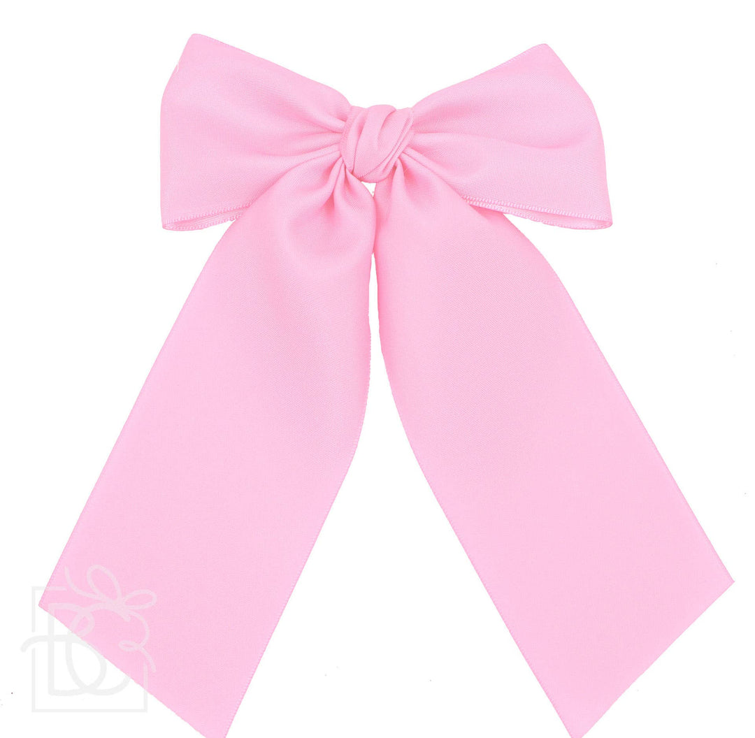 Matte Satin Longtail Hair Bow with Euro Knot - Premium Hairbows from Beyond Creations, LLC - Just $19.95! Shop now at Pat's Monograms