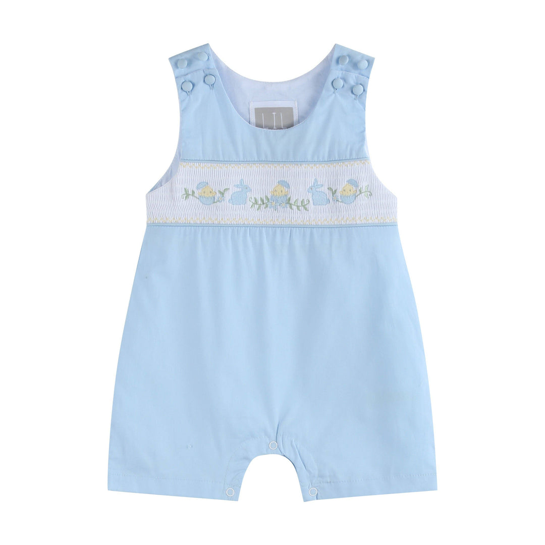 Light Blue Easter Smocked Shortalls - Premium Baby & Toddler Outfits from Lil Cactus - Just $38.95! Shop now at Pat's Monograms
