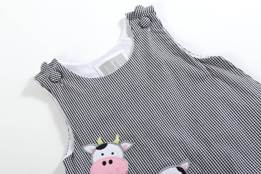 Black Gingham Cow Family Shortalls - Premium Baby & Toddler Outfits from Lil Cactus - Just $36.95! Shop now at Pat's Monograms