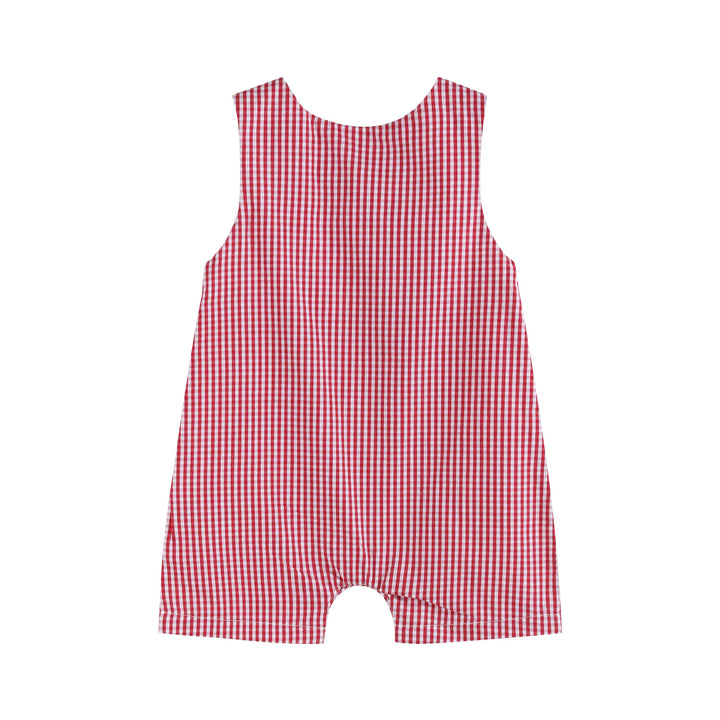 Red Gingham Baseball Smocked Shortalls - Premium Baby & Toddler Outfits from Lil Cactus - Just $38.95! Shop now at Pat's Monograms