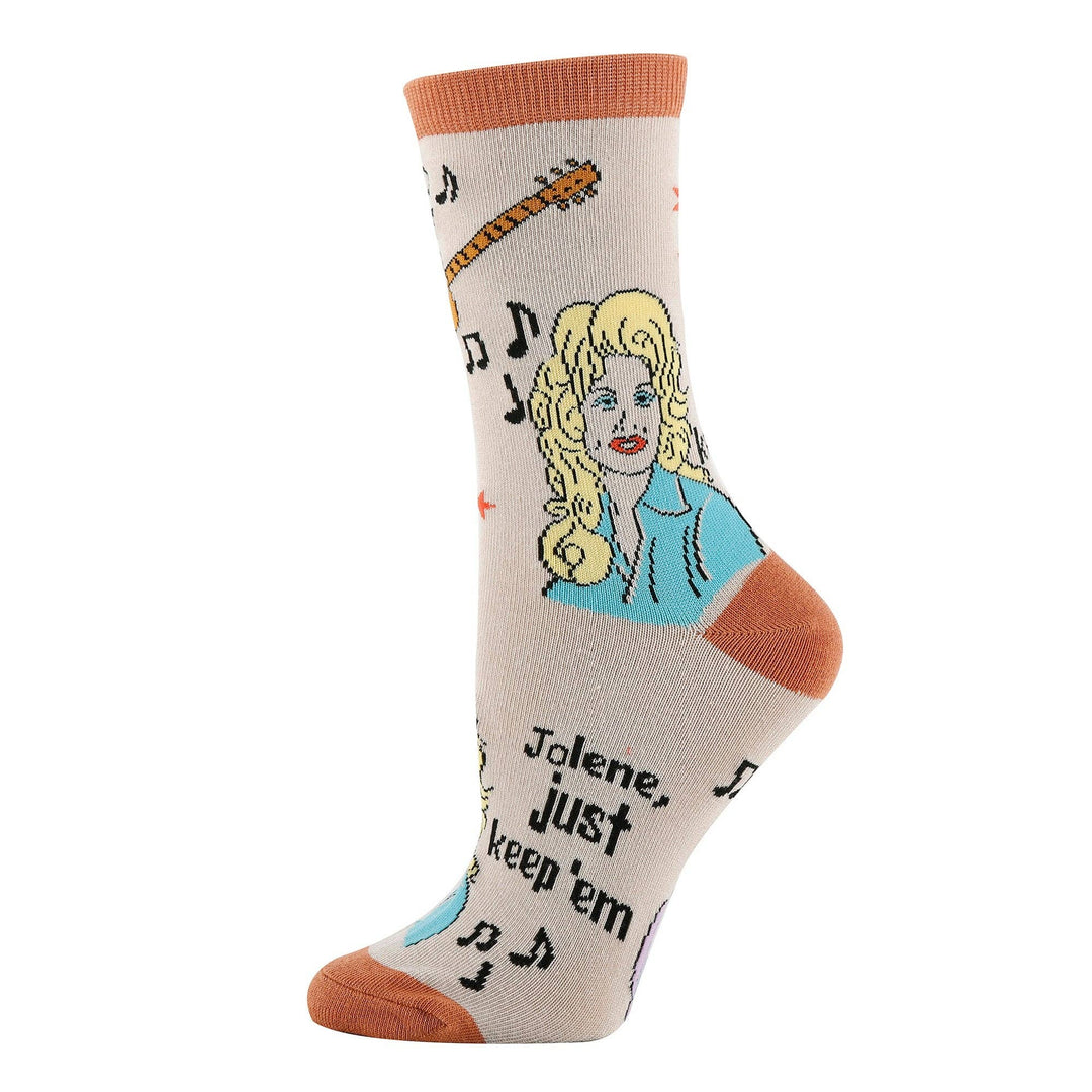 Just Keep 'em | Women's Jolene Funny Crew Socks - Premium  from Oooh Yeah Socks/Sock It Up/Oooh Geez Slippers - Just $11.95! Shop now at Pat's Monograms