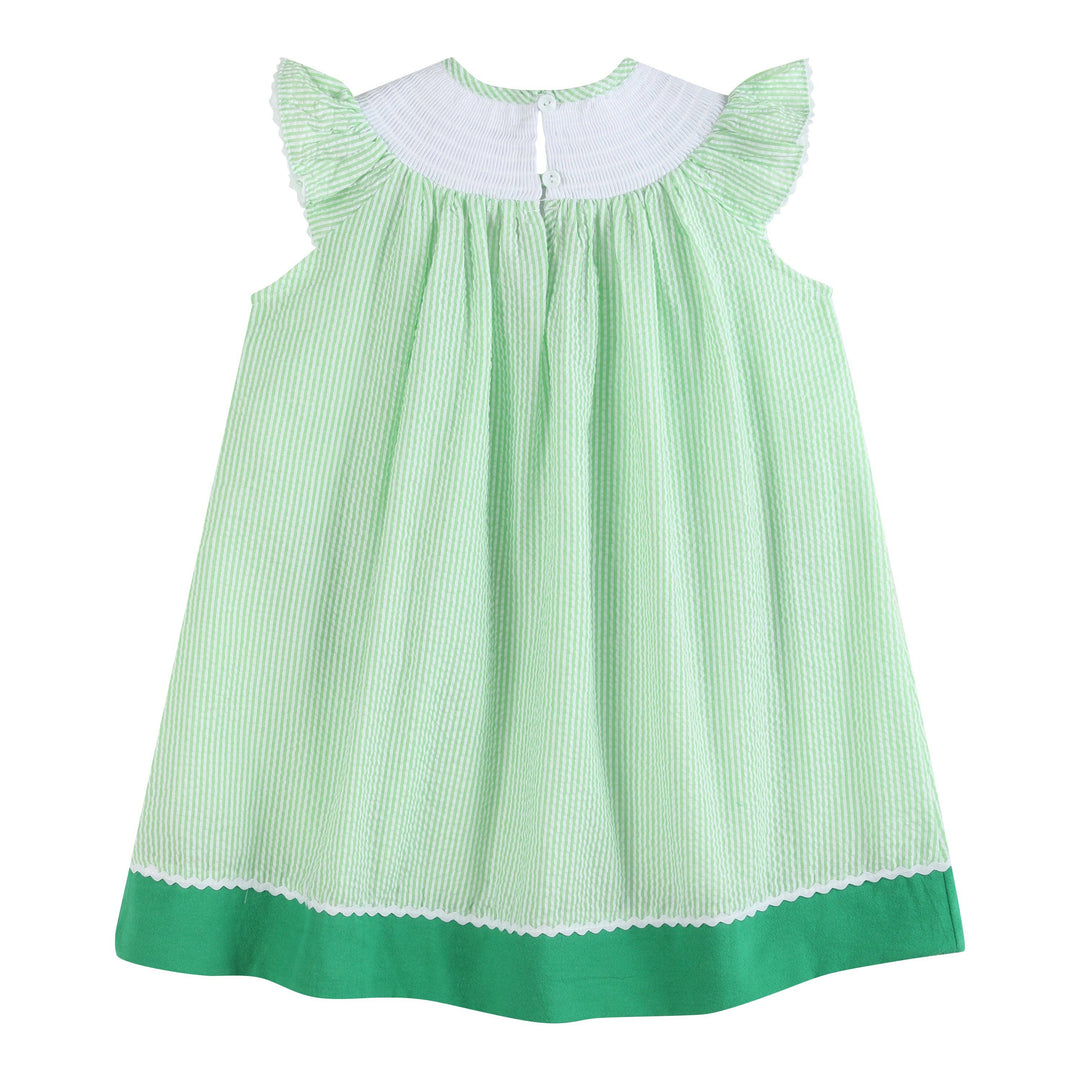 Green Seersucker Watermelon Smocked Bishop Dress - Premium Baby & Toddler Dresses from Lil Cactus - Just $38.95! Shop now at Pat's Monograms