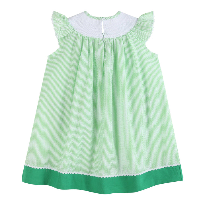 Green Seersucker Watermelon Smocked Bishop Dress - Premium Baby & Toddler Dresses from Lil Cactus - Just $38.95! Shop now at Pat's Monograms