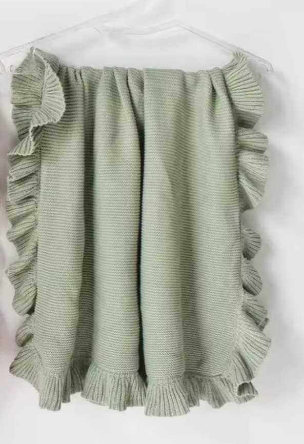 Nap Time Cotton Blanket RUFFLE Edge - Baby Quilt Blanket - Premium Baby Blanket from Zsa Zsa & LoLLi Monogram Blanks - Just $39.95! Shop now at Pat's Monograms