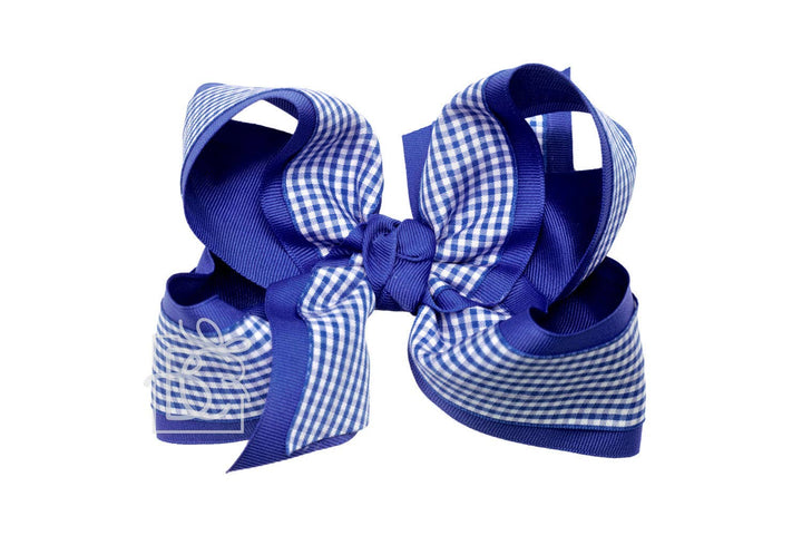 LAYERED GINGHAM/GROSGRAIN BOW ON CLIP - Premium Hair Bows from Beyond Creations, LLC - Just $11.95! Shop now at Pat's Monograms