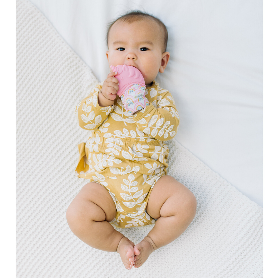 Itzy Mitt™ Silicone Teething Mitts: Dinosaur - Premium teethers from Itzy Ritzy - Just $9.95! Shop now at Pat's Monograms
