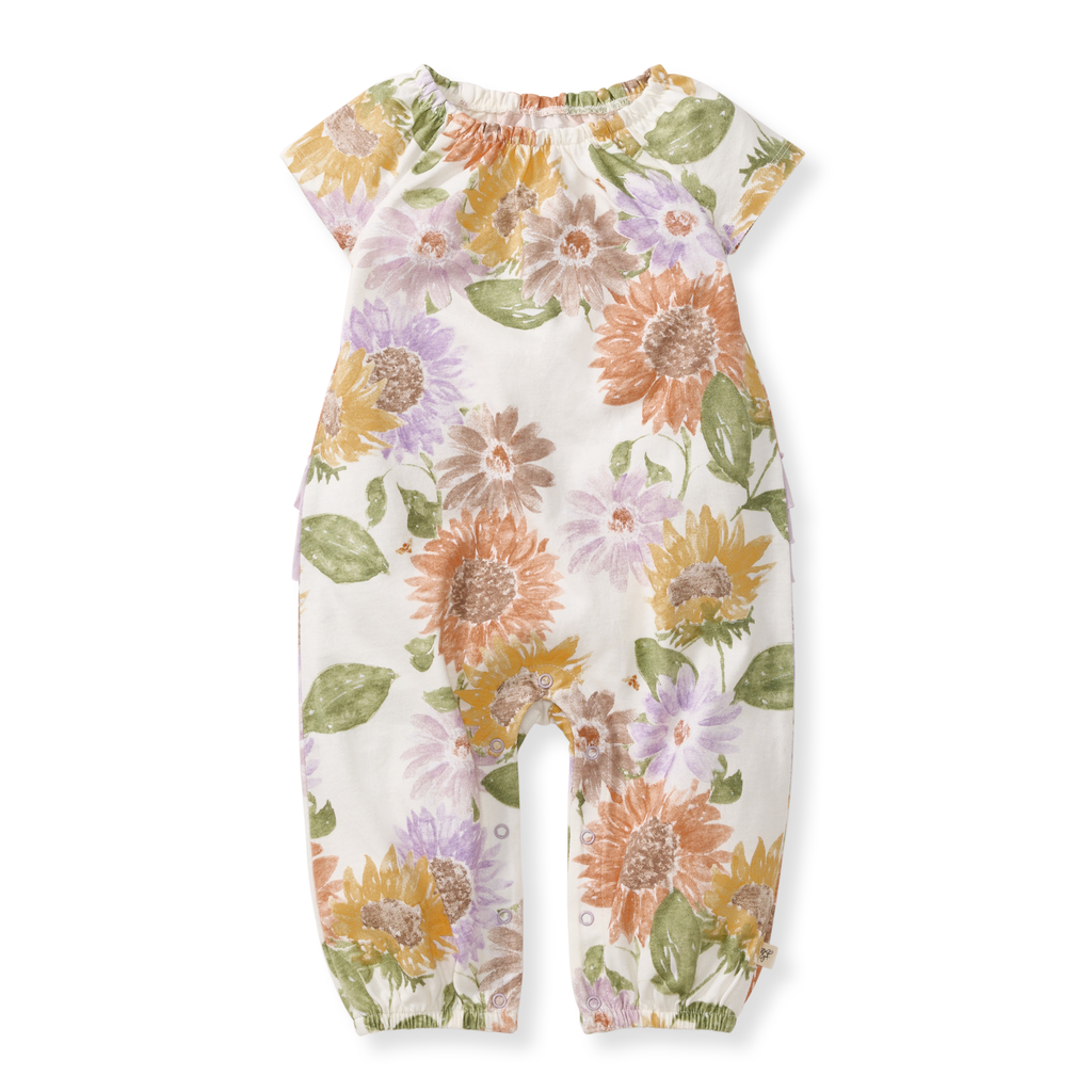Sweet Sunflowers Jumpsuit - Premium Baby & Toddler Outfits from Burt's Bees Baby - Just $20! Shop now at Pat's Monograms