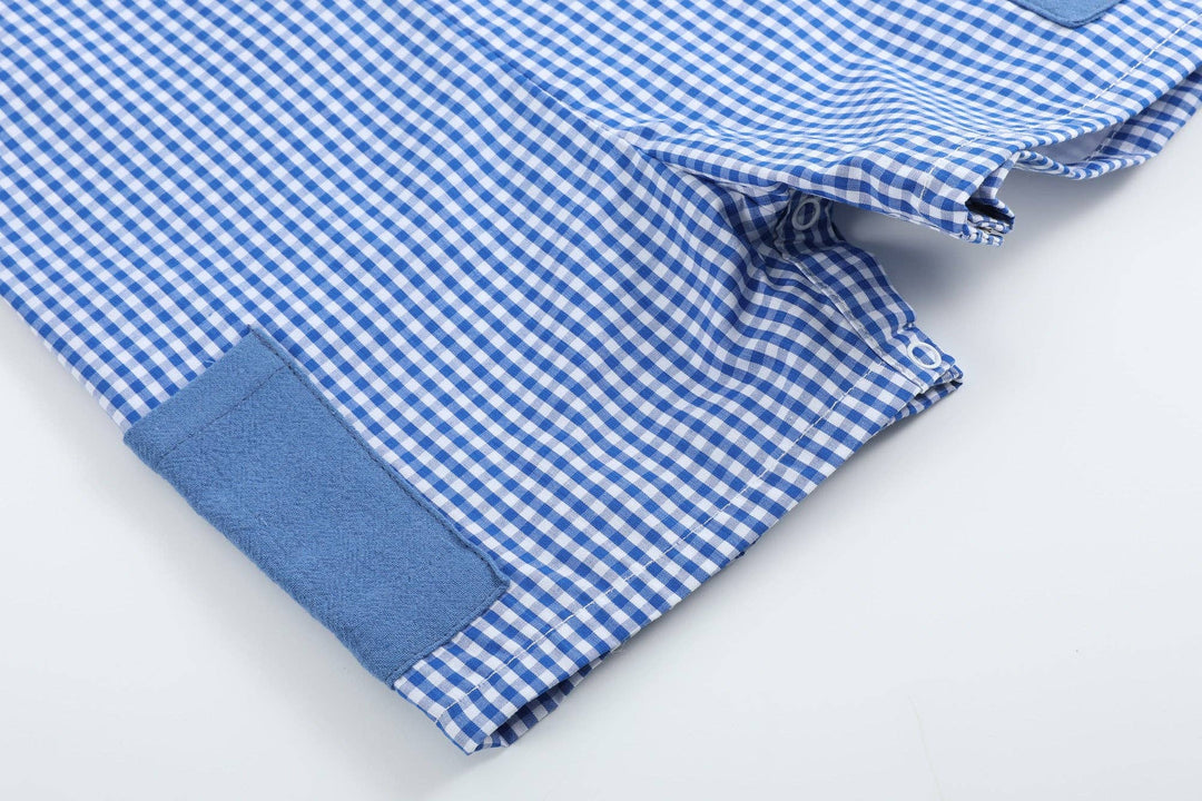 Royal Blue Gingham Pocket Shortalls - Premium Baby & Toddler Outfits from Lil Cactus - Just $34.95! Shop now at Pat's Monograms