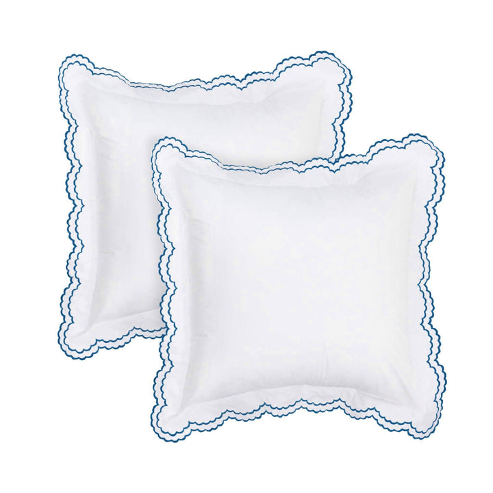 Double Scallop Embroidered Percale Euro Sham Pair - Premium Home Textiles from Mélange Home - Just $48.95! Shop now at Pat's Monograms