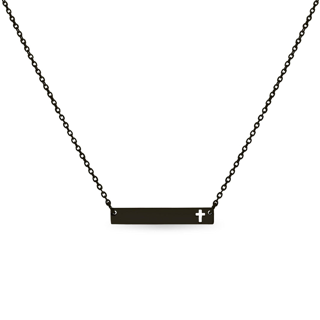 Stainless Steel Cutout Cross Bar Necklace - Premium Jewelry from WJW - Just $23.95! Shop now at Pat's Monograms