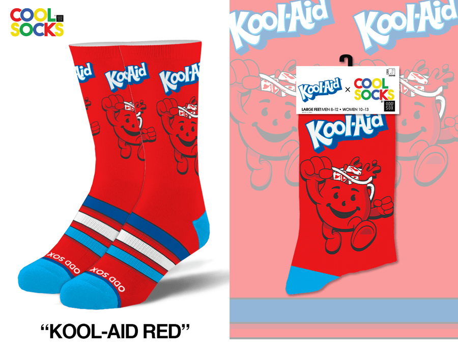 Kool Aid Red - Mens Crew Folded - Premium socks from Cool Socks - Just $12.95! Shop now at Pat's Monograms