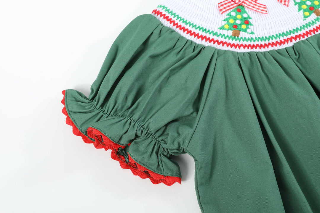 Green Christmas Tree Smocked Bishop Dress - Premium Baby & Toddler Dresses from Lil Cactus - Just $38.95! Shop now at Pat's Monograms