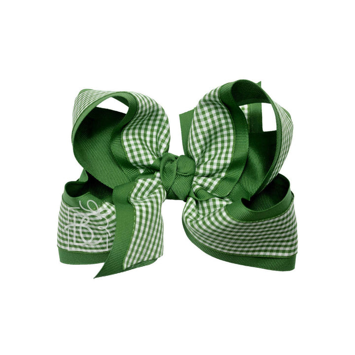 LAYERED GINGHAM/GROSGRAIN BOW ON CLIP - Premium Hair Bows from Beyond Creations, LLC - Just $11.95! Shop now at Pat's Monograms