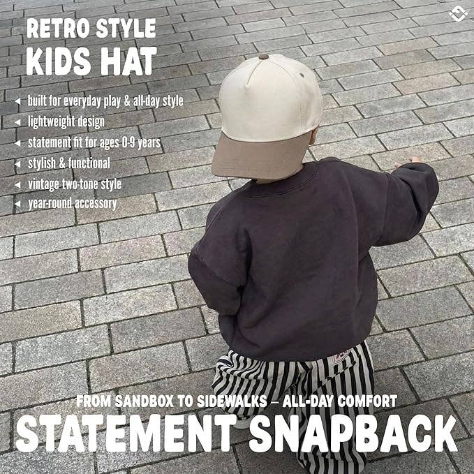 Kids/Baby Two Tone Vintage Cap - Khaki/Beige - Premium Trucker Cap from Funky Junque - Just $15.95! Shop now at Pat's Monograms