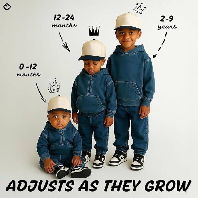 Kids/Baby Two Tone Vintage Cap - Navy/Beige - Premium Trucker Cap from Funky Junque - Just $15.95! Shop now at Pat's Monograms