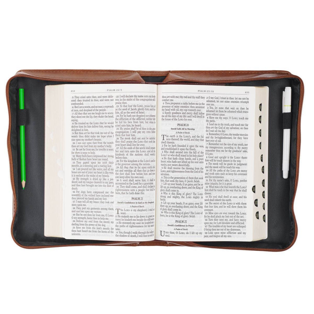 Bible Cover Classic Brown Trust in the Lord Prov. 3:5 - Premium Christian Gift Items from Christian Art Gifts - Just $29.99! Shop now at Pat's Monograms