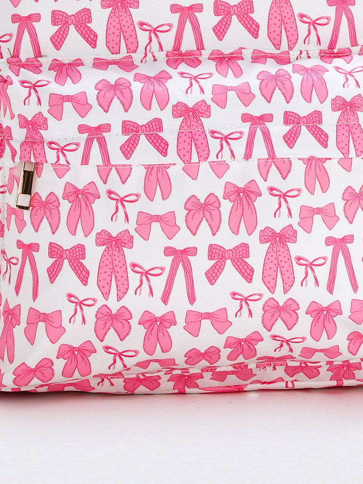 Bow Print Girls Canvas Backpack - Premium Backpack from sassy kids palace - Just $32! Shop now at Pat's Monograms