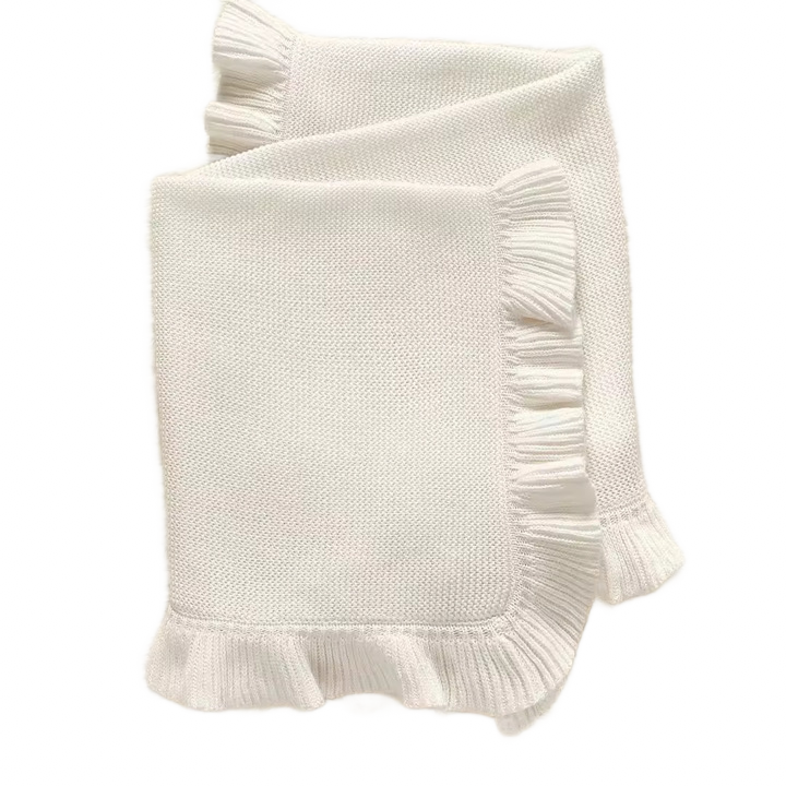 Nap Time Cotton Blanket RUFFLE Edge - Baby Quilt Blanket - Premium Baby Blanket from Zsa Zsa & LoLLi Monogram Blanks - Just $39.95! Shop now at Pat's Monograms