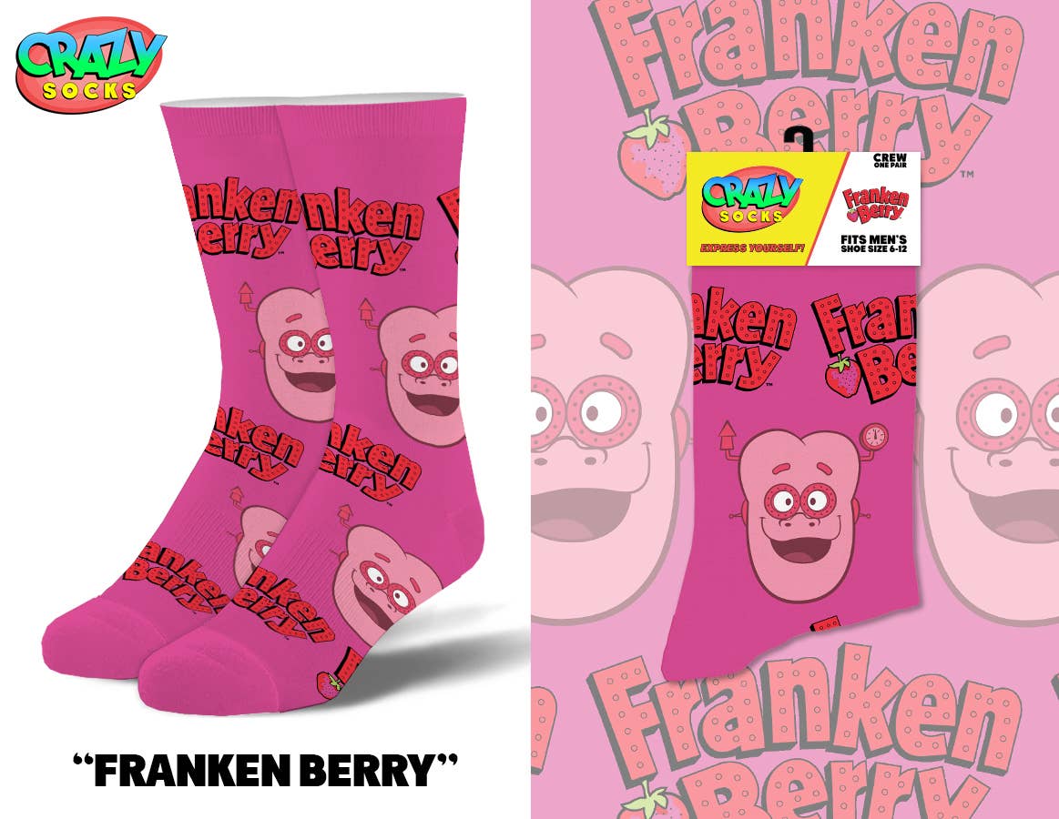 FRANKEN BERRY CRAZY SOCKS - Premium Socks from Crazy Socks - Just $8! Shop now at Pat's Monograms