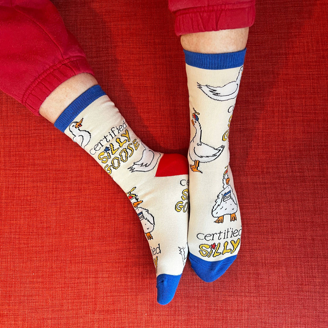 Silly Goose | Women's Funny Cotton Crew Socks - Premium Socks from Oooh Yeah/Sock It Up/Oooh Geez Slippers - Just $11.95! Shop now at Pat's Monograms