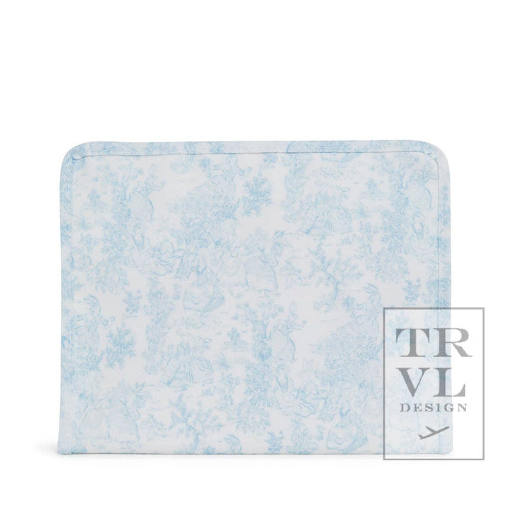 Roadie Large - Bunny Toile Blue Zip Pouch - Premium travel bag from TRVL Design - Just $32! Shop now at Pat's Monograms
