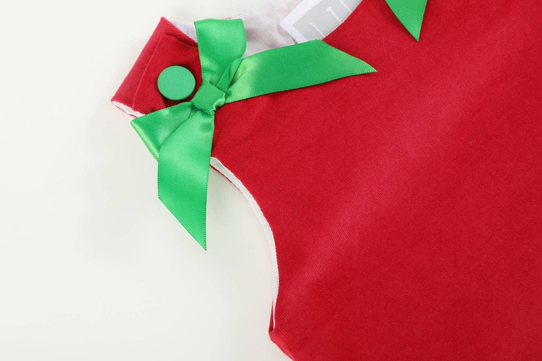 Red Corduroy Christmas Applique Bow Dress - Premium Baby & Toddler Dresses from Lil Cactus - Just $36.95! Shop now at Pat's Monograms