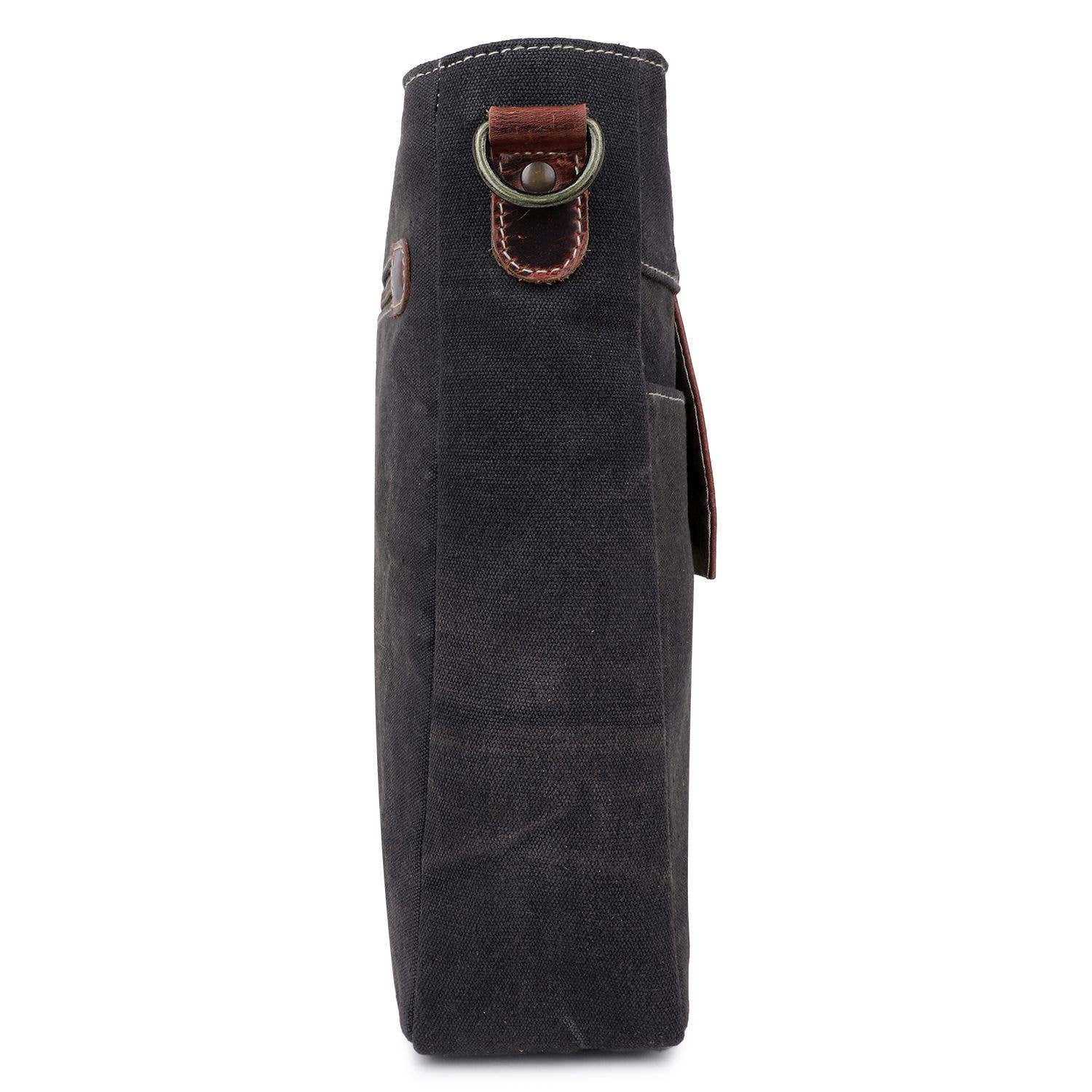 Canvas & Leather Women's Crossbody Bag - Silver/Onyx - Premium crossbody from Sixtease Bags USA - Just $44.95! Shop now at Pat's Monograms