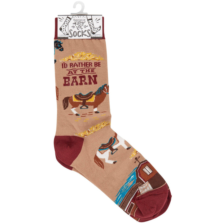 Rather Be At The Barn Socks - Premium Socks from Primitives by Kathy - Just $10.95! Shop now at Pat's Monograms