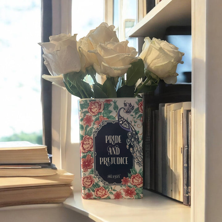 Pride and Prejudice Floral Book Vase - Premium decor from Interiors and Art - Just $42.95! Shop now at Pat's Monograms