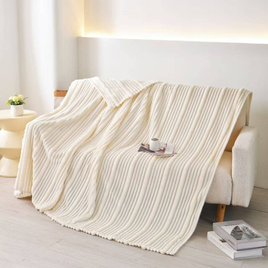 Plush Throw – Ultra Soft Ribbed Blanket Texture - Premium blankets from FLUFFERY - Just $37.50! Shop now at Pat's Monograms