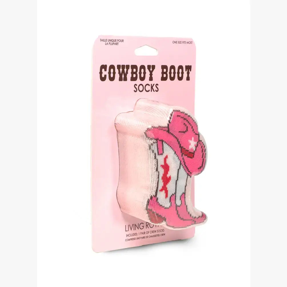 3D Packaged Crew Socks - Western Cowgirl - Pink - Premium Socks from Living Royal - Just $9.95! Shop now at Pat's Monograms