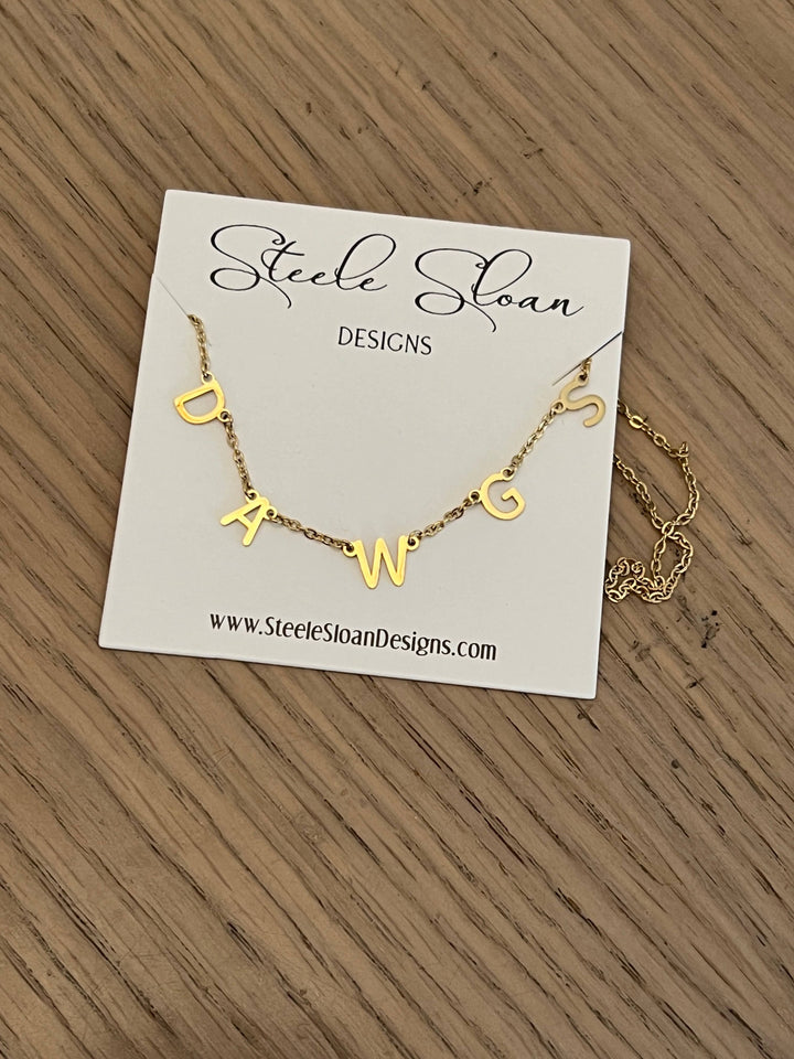 DAWGS Charm Necklace Gold DAWGS Dangle Layer Necklace Gift - Premium Jewelry from Steele Sloan Designs - Just $45.95! Shop now at Pat's Monograms