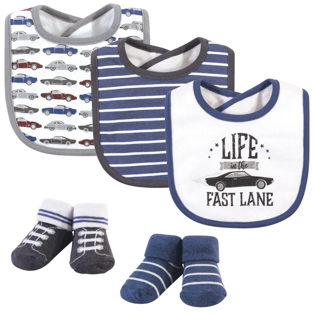 Hudson Baby Cotton Bib and Sock Set, Vintage Cars - Premium Baby Accessories from BabyVision - Just $14.95! Shop now at Pat's Monograms
