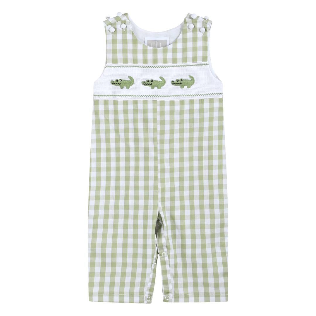 Light Green Alligator Smocked Overalls - Premium Baby & Toddler Outfits from Lil Cactus - Just $38.95! Shop now at Pat's Monograms